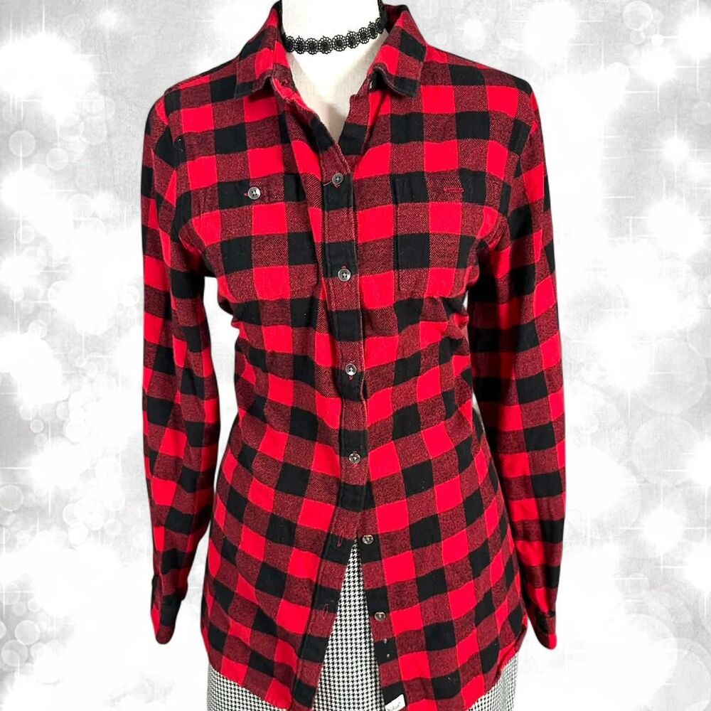 Woolrich Red Plaid Long Sleeve Button Up Top